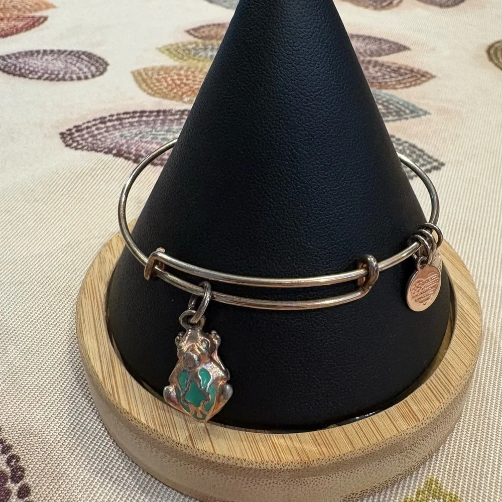 Alex and Ani Frog Prince Rose Gold Charm Expandable Bracelet